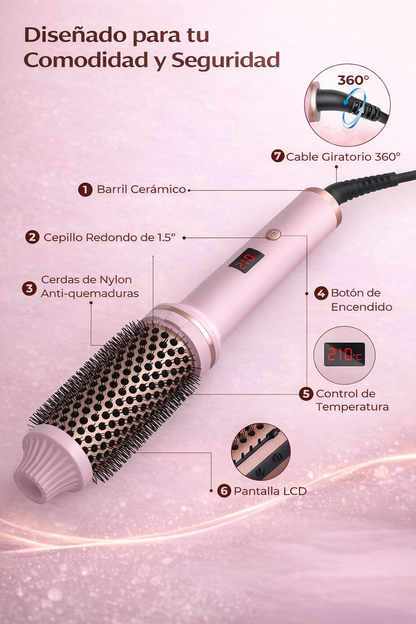 Cepillo rizador de pelo de 1,5 pulgadas